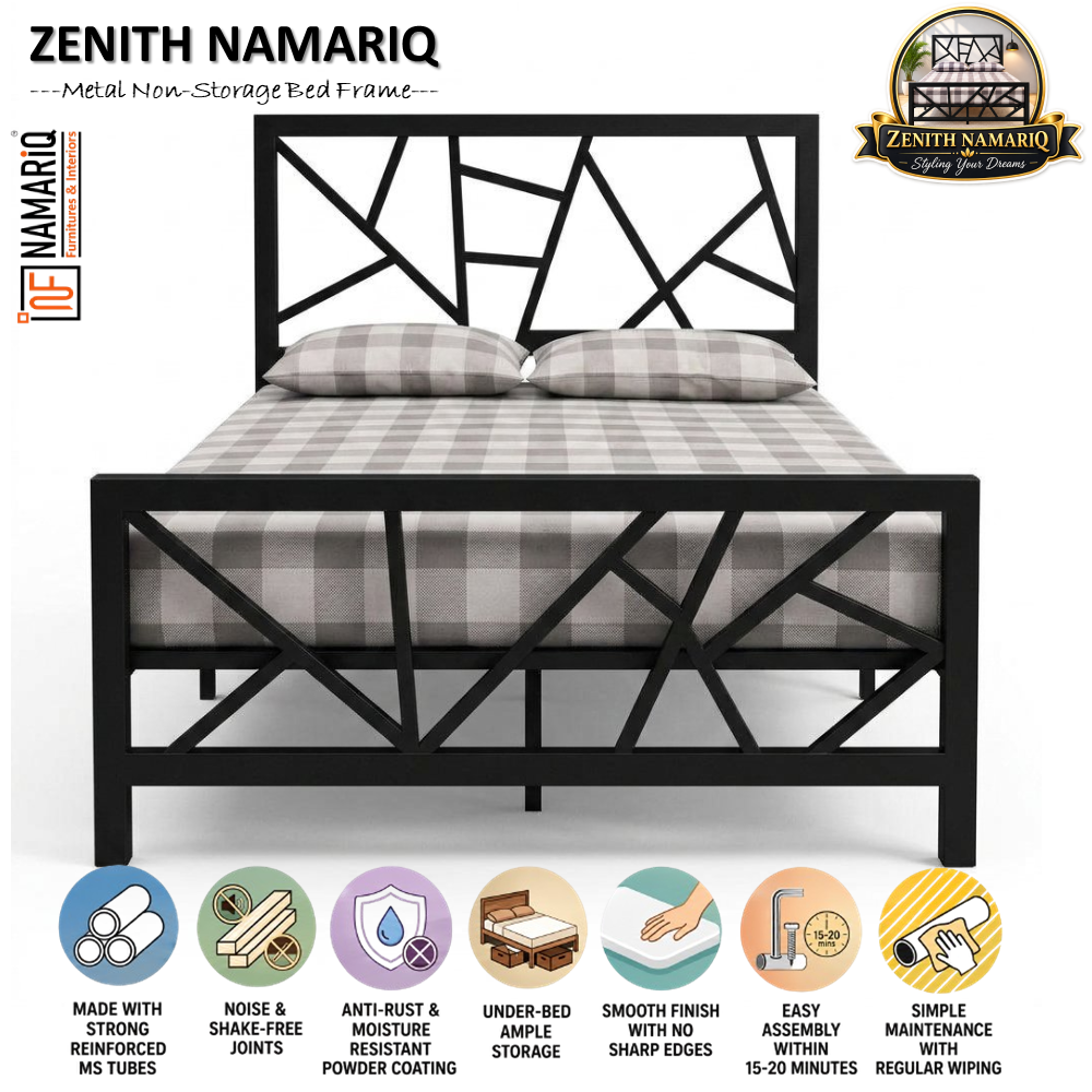 zenith-namariq-heavy-duty-metal-bed-frame-with-modern-geometric-x-pattern-solid-metal-bed-bedroom-home-furniture-with-without-mattress-powder-coated-black-finish-king-queen-double-single-sizes