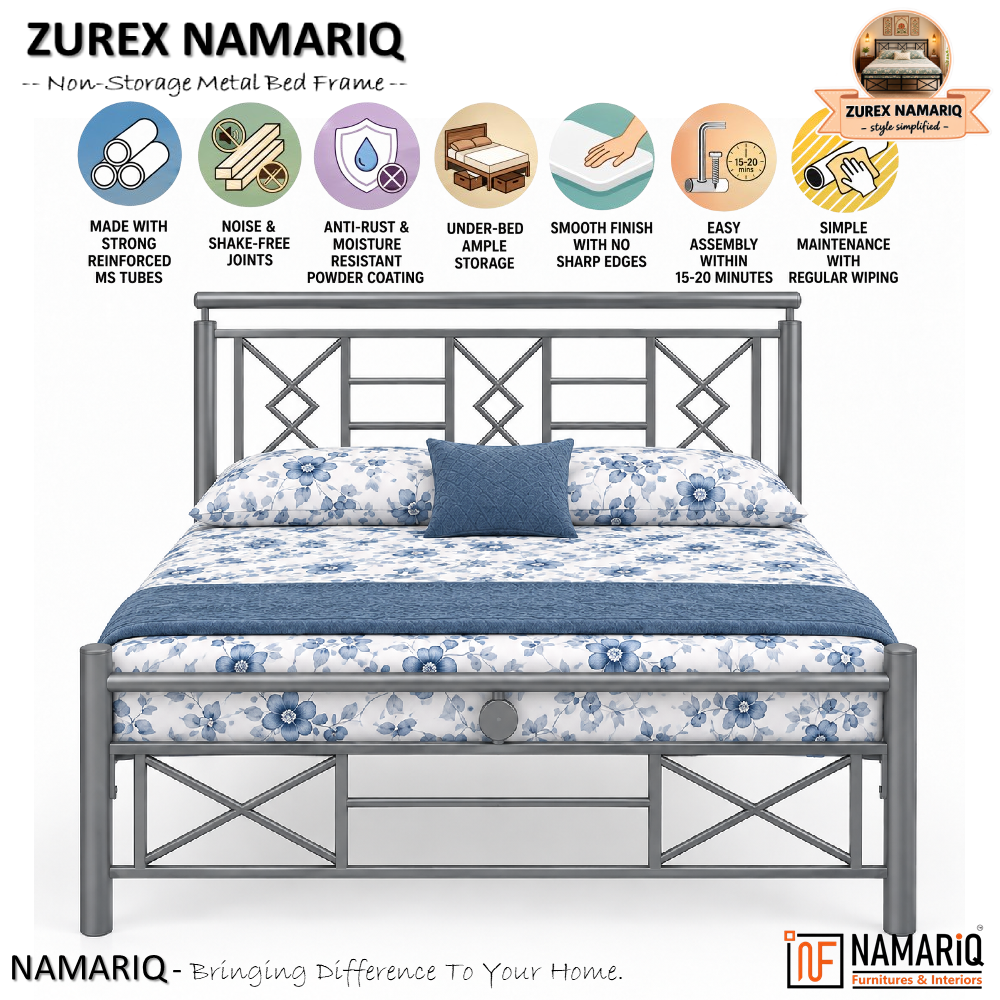 zurex-namariq-heavy-duty-metal-bed-frame-with-modern-geometric-headboard-footboard-bedroom-home-furniture-with-without-mattress-powder-coated-grey-finish-king-queen-single-sizes