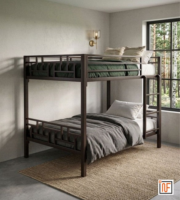 parivar-namariq-upgrade-your-sleep-space-with-the-namariq-full-over-full-metal-bunk-bed-for-4-persons-without-box-storage-without-mattresses-dark-brown-powder-coated-finish