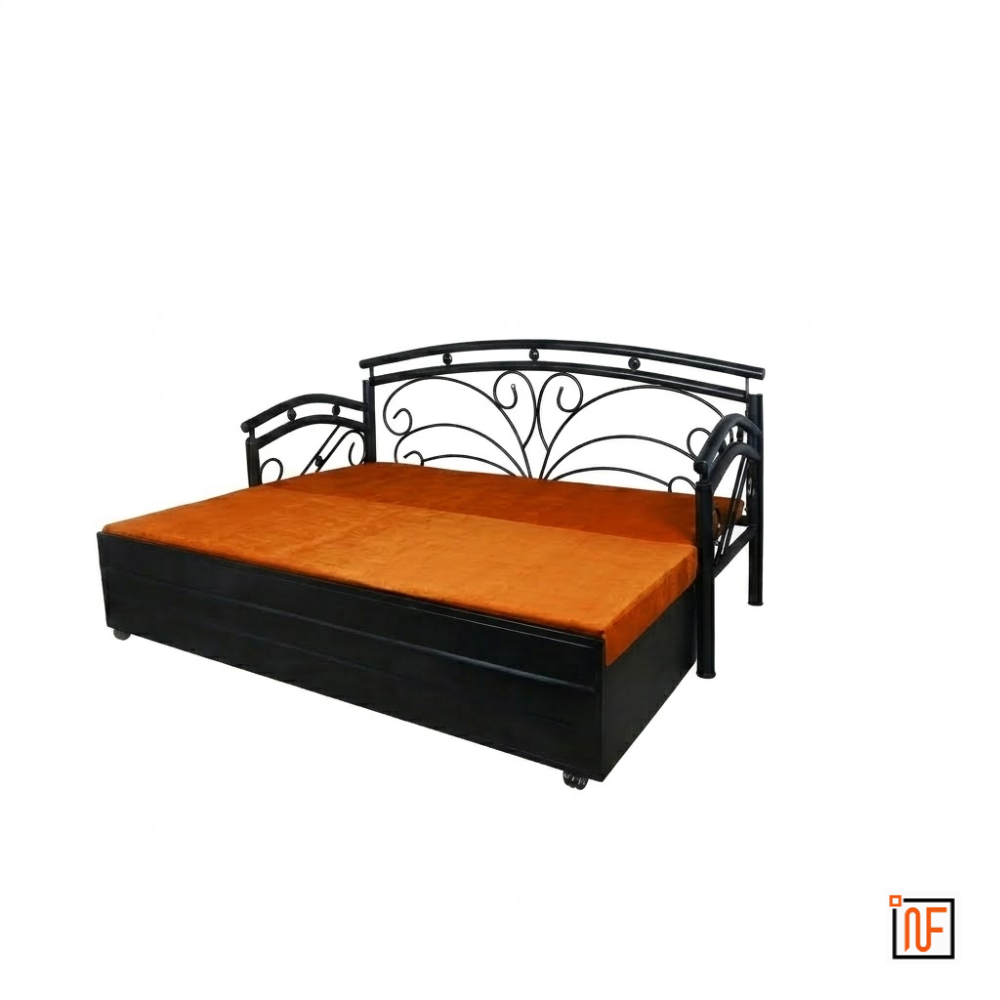 onyx-namariq-butterfly-design-frame-metal-sofa-cum-bed-convertible-sofa-cum-bed-with-hydraulic-box-storage-for-bedroom-living-room-water-resistant-anti-rust-powder-coated-finish-black-orange-tone