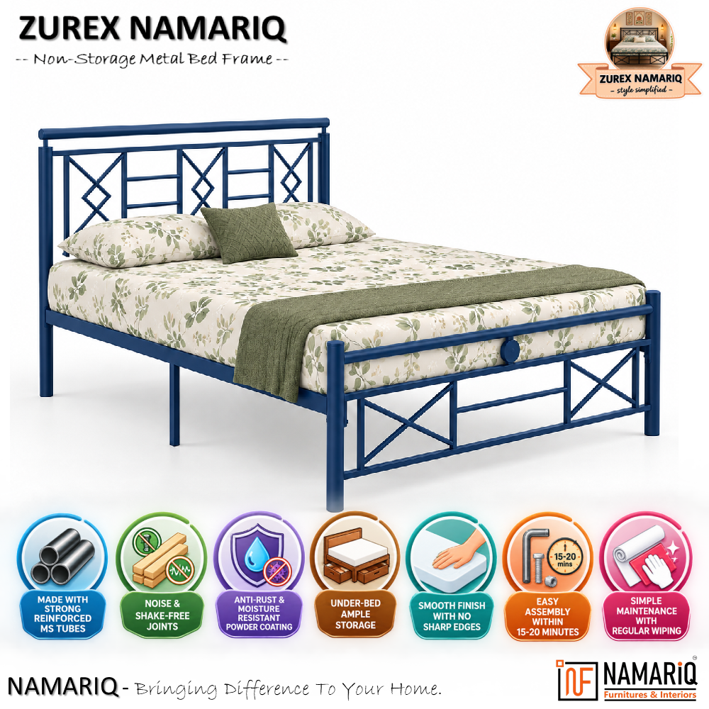 zurex-namariq-heavy-duty-metal-bed-frame-with-modern-geometric-headboard-footboard-bedroom-home-furniture-with-without-mattress-powder-coated-blue-finish-king-queen-single-sizes