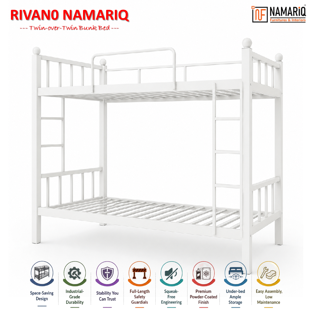 rivano-namariq-twin-bunk-bed-frame-heavy-duty-with-dual-ladder-safety-guardrails-space-saving-bed-for-kids-teens-adults-with-or-without-mattress-easy-assembly-powder-coated-white-color