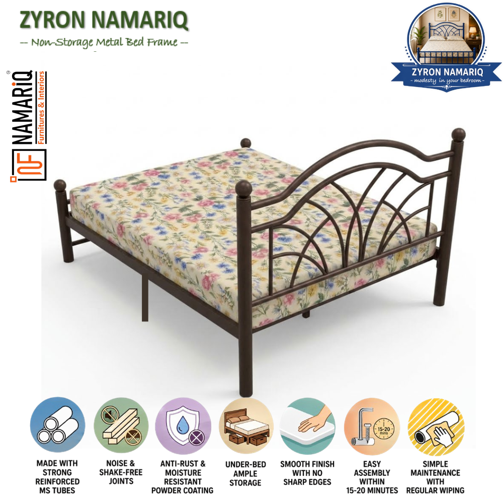 zyron-namariq-solid-wrought-iron-metal-bed-cot-without-inbuilt-storage-box-space-saving-bedroom-furniture-artistic-head-footboard-with-without-mattress-king-queen-single-sizes-powder-coated-brown-color