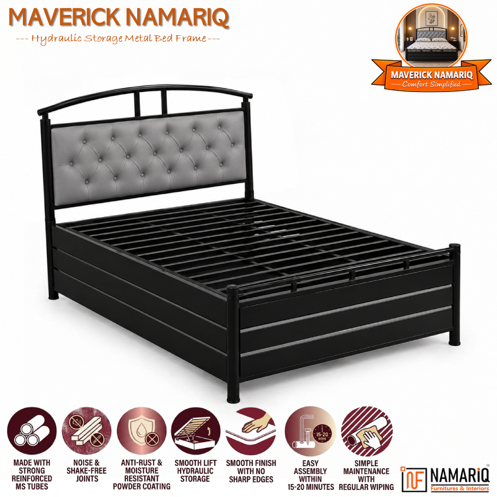 maverick-namariq-hydraulic-storage-metal-bed-frame-with-cushioned-tufted-headboard-bedroom-furniture-easy-assembly-premium-powder-coated-king-queen-single-sizes-black-grey-color