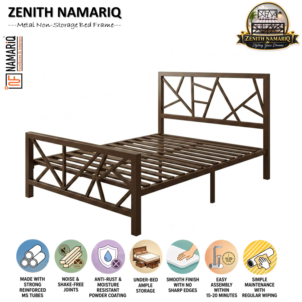 zenith-namariq-heavy-duty-metal-bed-frame-with-modern-geometric-x-pattern-solid-metal-bed-bedroom-home-furniture-with-without-mattress-powder-coated-brown-finish-king-queen-double-single-sizes