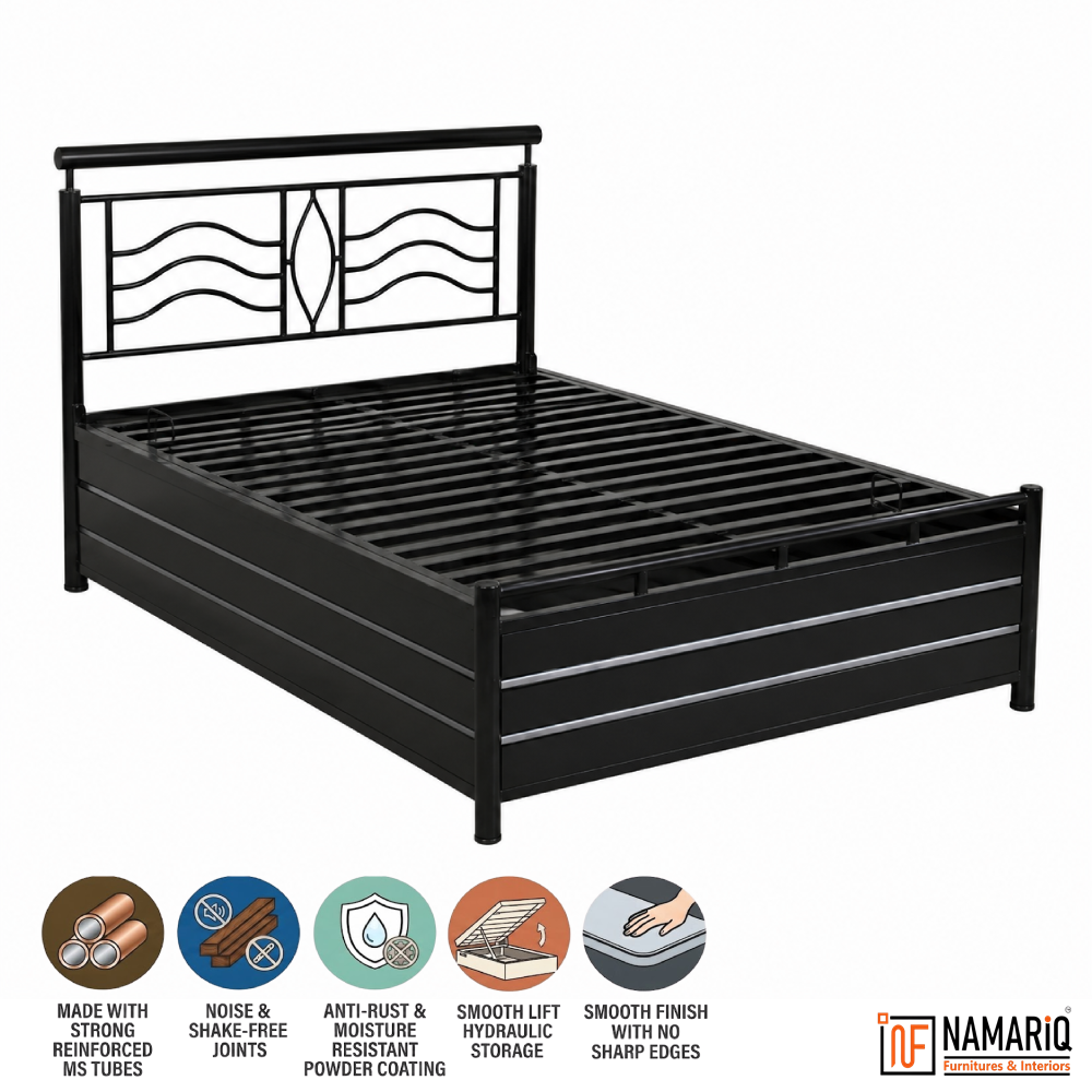 matrix-namariq-hydraulic-box-storage-metal-bed-frame-with-designer-headboard-bedroom-furniture-easy-assembly-premium-powder-coated-king-queen-single-sizes-black-color