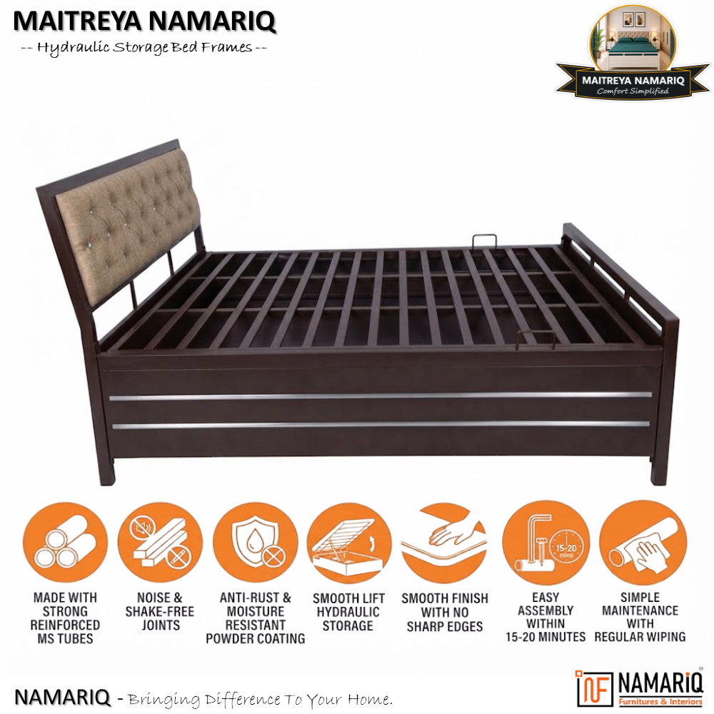 maitreya-namariq-hydraulic-storage-box-metal-bed-frame-with-tufted-fabric-headboard-bedroom-furniture-easy-assembly-premium-powder-coated-king-queen-single-sizes-black-color