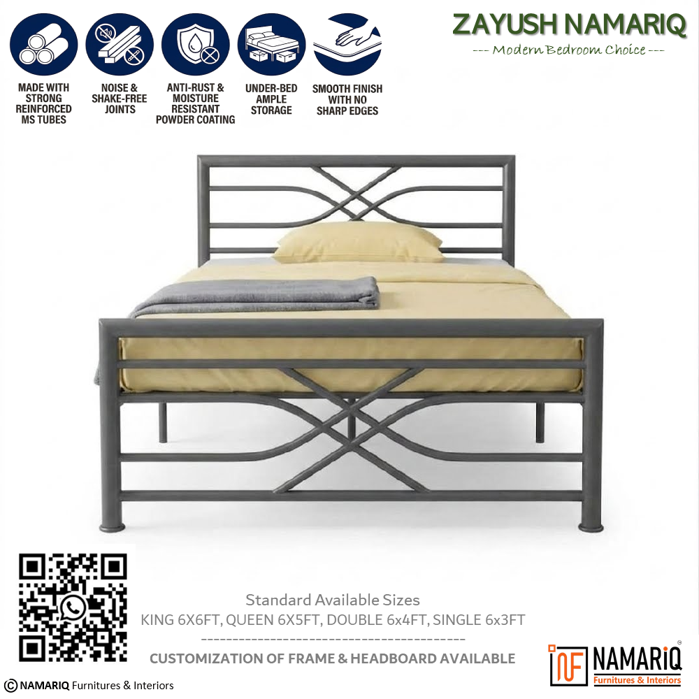 zayush-namariq-heavy-duty-metal-bed-frame-with-modern-geometric-headboard-footboard-bedroom-home-furniture-with-without-mattress-powder-coated-grey-finish-king-queen-single-sizes