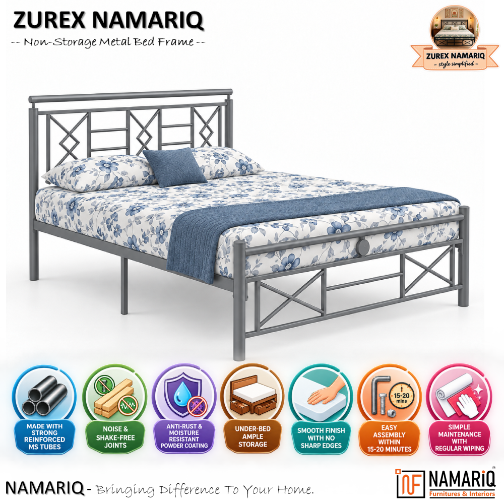 zurex-namariq-heavy-duty-metal-bed-frame-with-modern-geometric-headboard-footboard-bedroom-home-furniture-with-without-mattress-powder-coated-grey-finish-king-queen-single-sizes