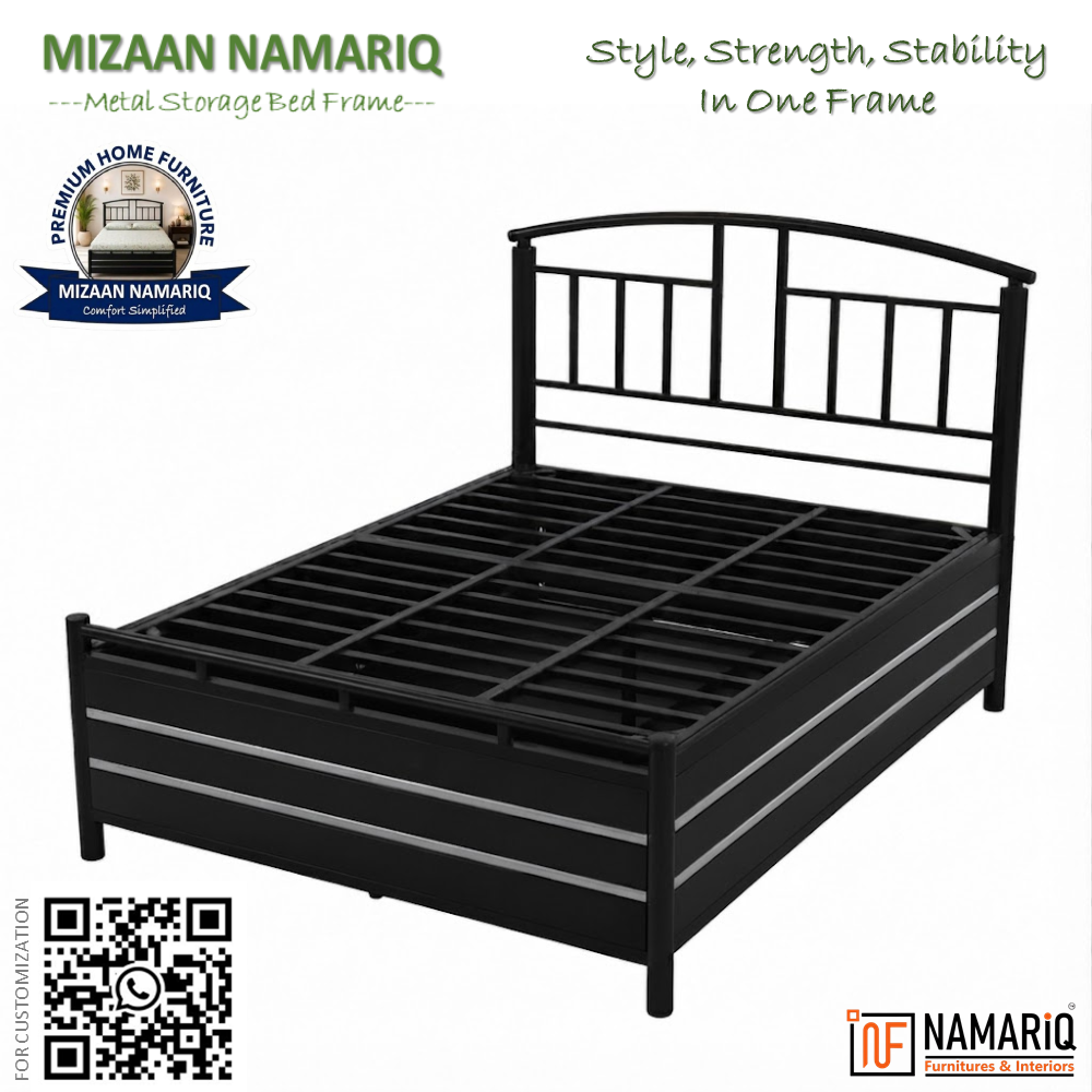 mizaan-namariq-heavy-duty-hydraulic-storage-metal-bed-frame-with-designer-headboard-bedroom-furniture-easy-assembly-premium-powder-coated-king-queen-single-sizes-black-color