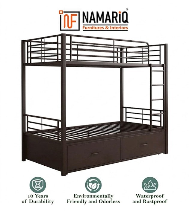 yugma-namariq-twin-over-twin-heavy-duty-metal-bunk-bed-with-integrated-dual-drawer-storage-dark-brown-powder-coated-finish-without-mattresses