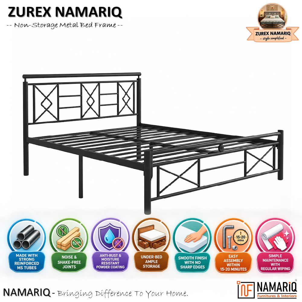 zurex-namariq-heavy-duty-metal-bed-frame-with-modern-geometric-headboard-footboard-bedroom-home-furniture-with-without-mattress-powder-coated-black-finish-king-queen-single-sizes