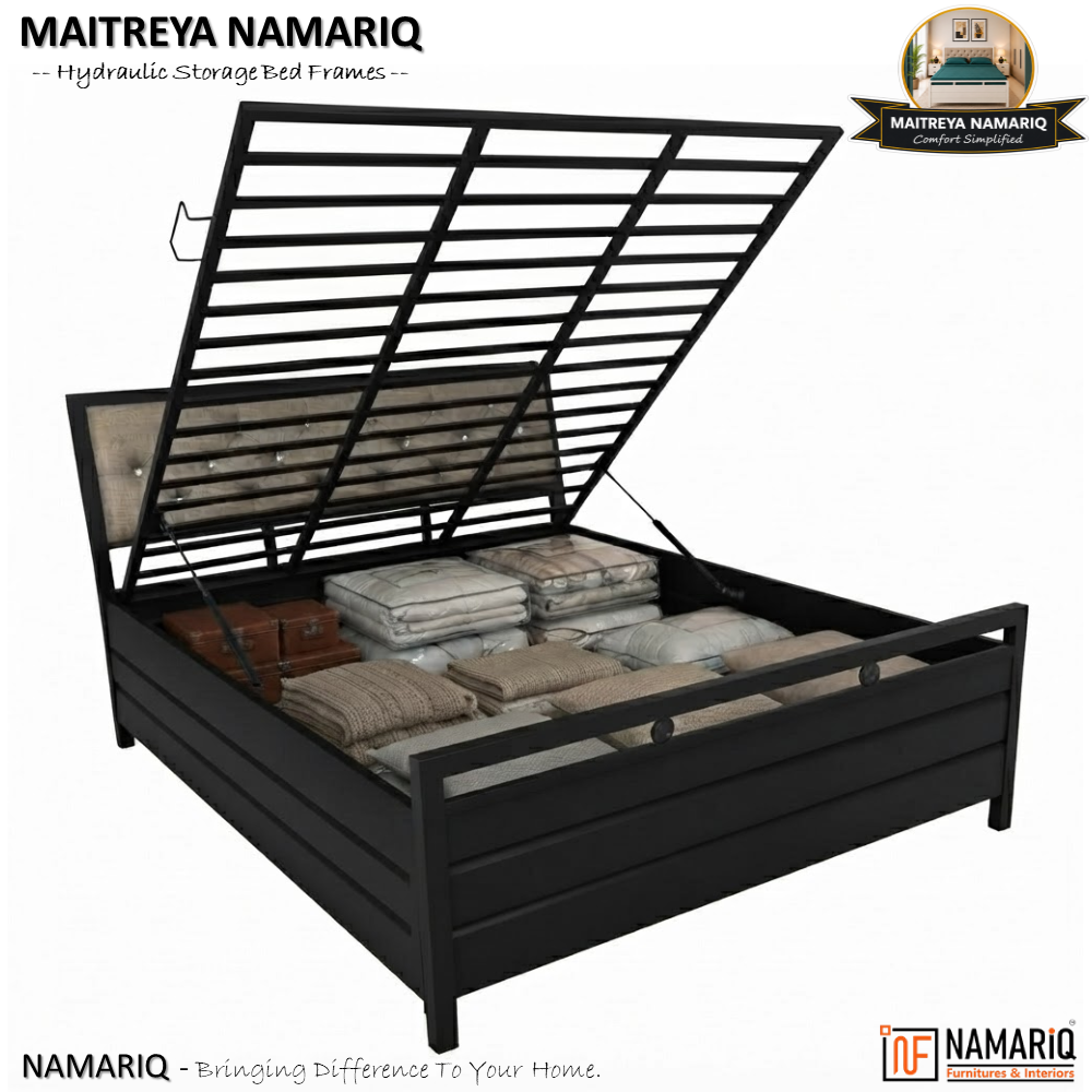 maitreya-namariq-hydraulic-storage-box-metal-bed-frame-with-tufted-fabric-headboard-bedroom-furniture-easy-assembly-premium-powder-coated-king-queen-single-sizes-black-color
