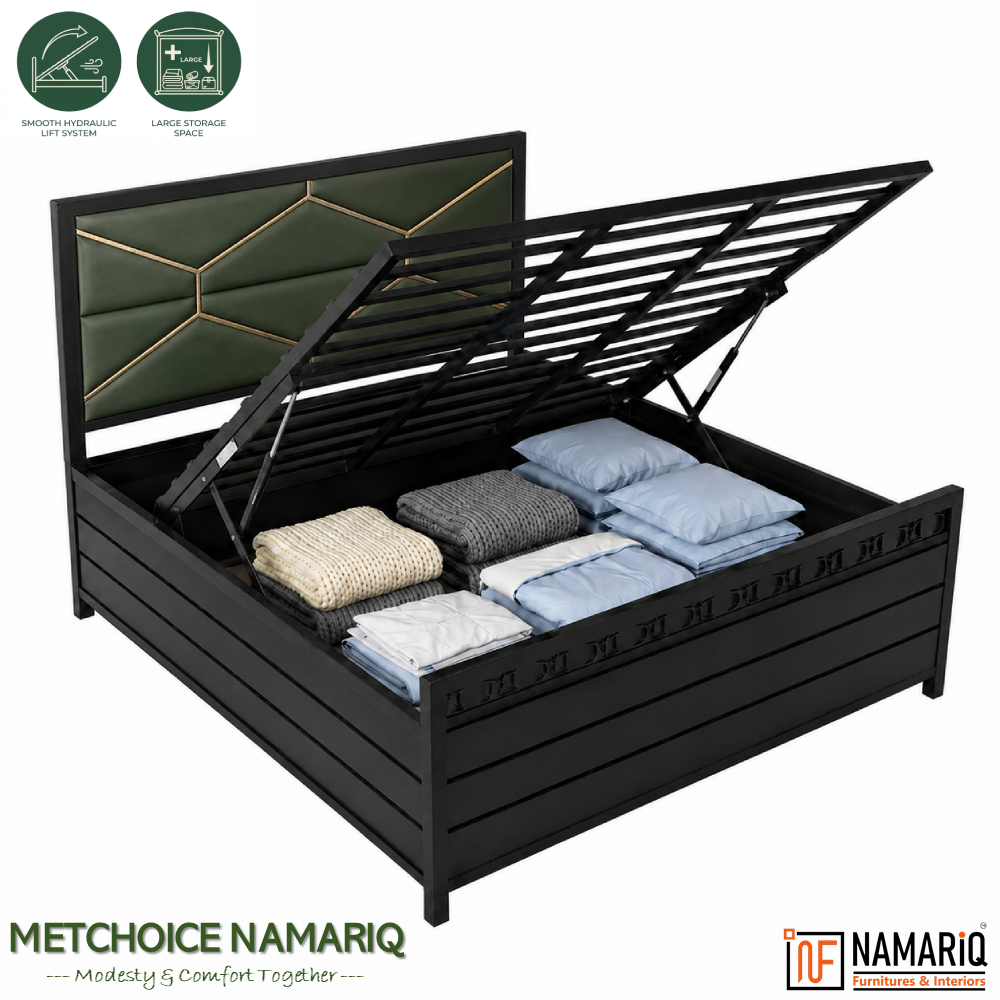metchoice-namariq-hydraulic-storage-box-metal-bed-frame-with-tufted-fabric-green-golden-headboard-bedroom-furniture-easy-assembly-premium-powder-coated-king-queen-single-sizes-black-color