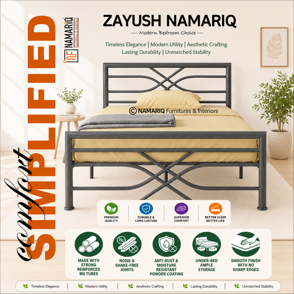 zayush-namariq-heavy-duty-metal-bed-frame-with-modern-geometric-headboard-footboard-bedroom-home-furniture-with-without-mattress-powder-coated-grey-finish-king-queen-single-sizes