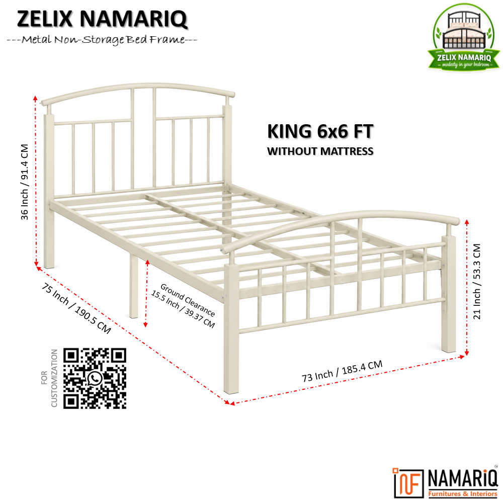 zelix-namariq-wrought-iron-metal-bed-without-inbuilt-storage-box-space-saving-bedroom-living-room-cot-bed-king-queen-single-sizes-with-without-mattress-ivory-color