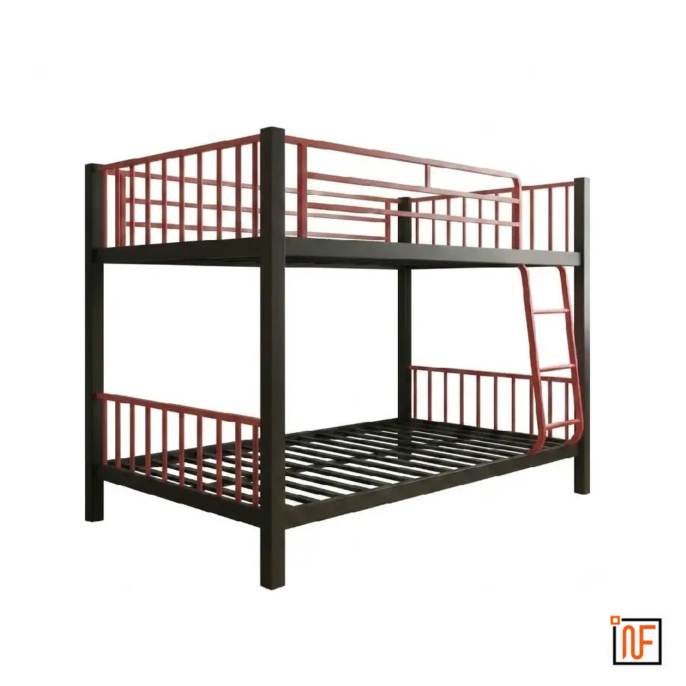radiant-namariq-twin-over-twin-heavy-duty-metal-bunk-bed-anti-rust-water-resistant-powder-coated-finish-black-red-dual-tone