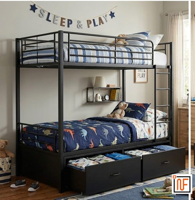 yugma-namariq-twin-over-twin-heavy-duty-metal-bunk-bed-with-integrated-dual-drawer-storage-matte-black-powder-coated-finish-without-mattresses