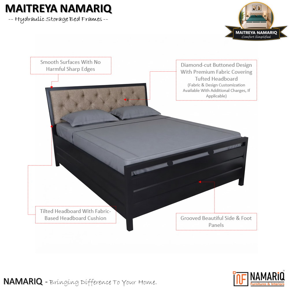maitreya-namariq-hydraulic-storage-box-metal-bed-frame-with-tufted-fabric-headboard-bedroom-furniture-easy-assembly-premium-powder-coated-king-queen-single-sizes-black-color
