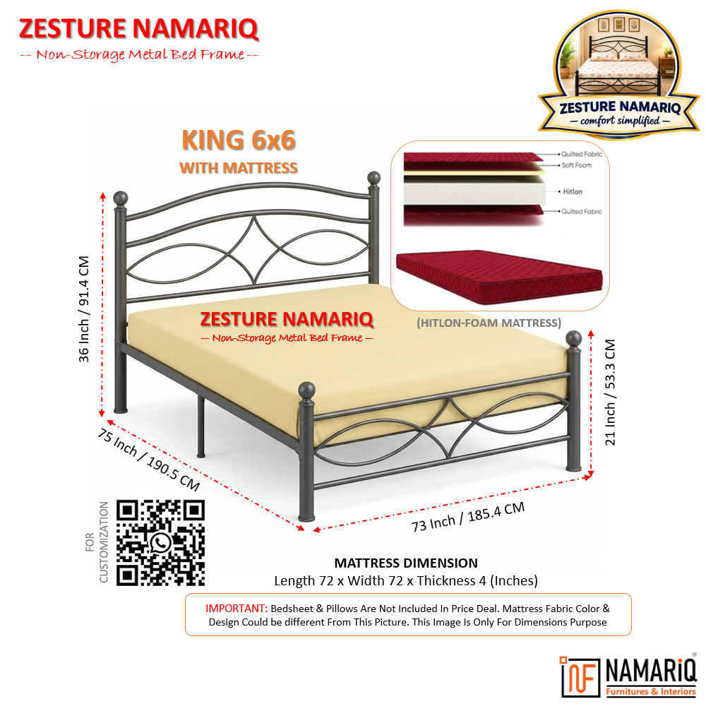 zesture-namariq-solid-wrought-iron-metal-bed-cot-without-inbuilt-storage-box-space-saving-bedroom-furniture-artistic-head-footboard-with-without-mattress-king-queen-single-sizes-powder-coated-grey-color