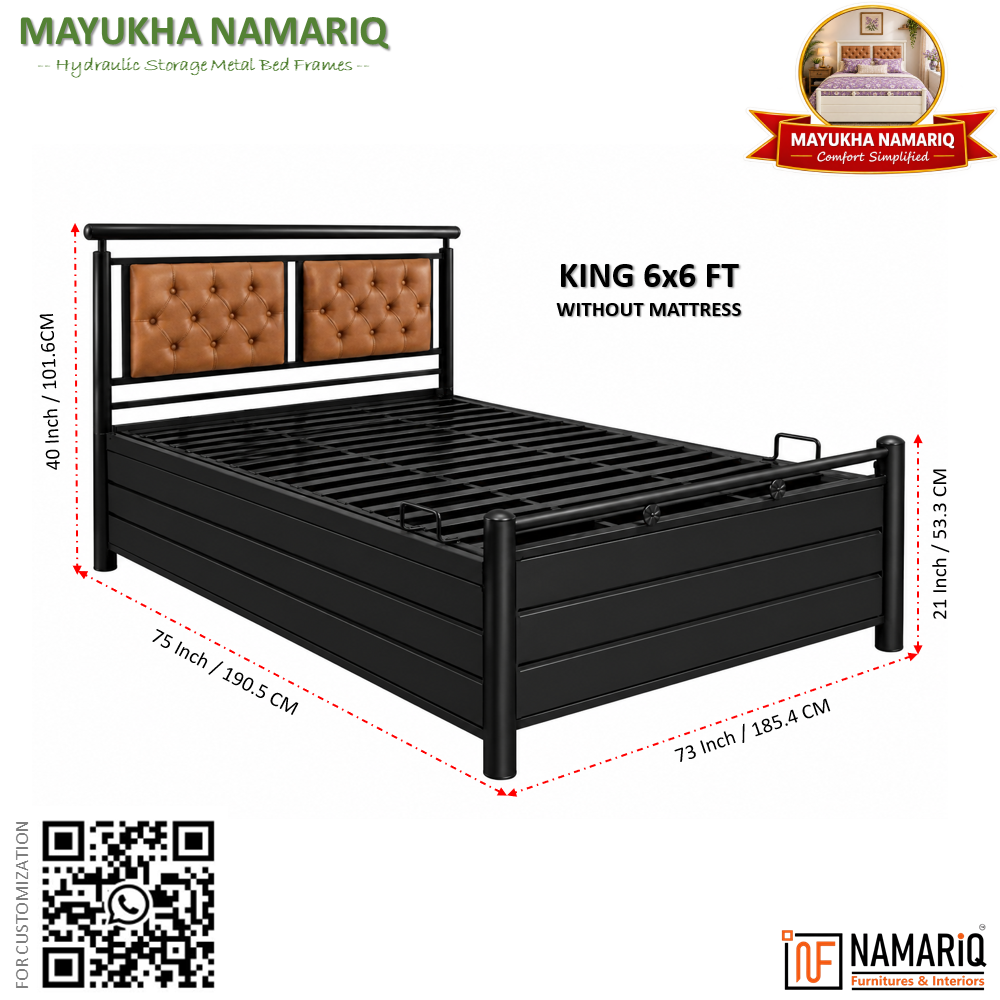 mayukha-namariq-metal-hydraulic-storage-bed-dual-tufted-headboards-bedroom-furniture-easy-assembly-premium-powder-coated-king-queen-single-sizes-black-frame-with-brown-headboard-color