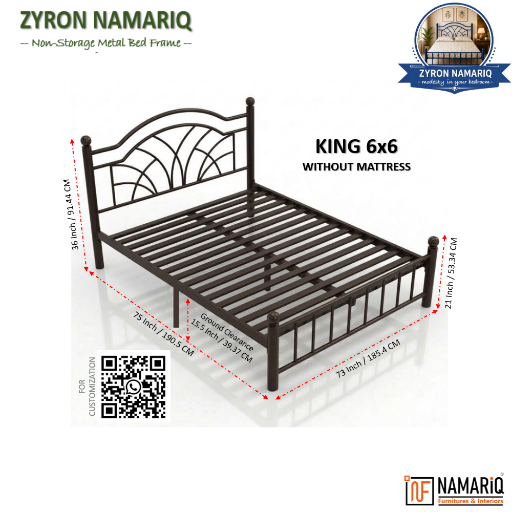 zyron-namariq-solid-wrought-iron-metal-bed-cot-without-inbuilt-storage-box-space-saving-bedroom-furniture-artistic-head-footboard-with-without-mattress-king-queen-single-sizes-powder-coated-brown-color