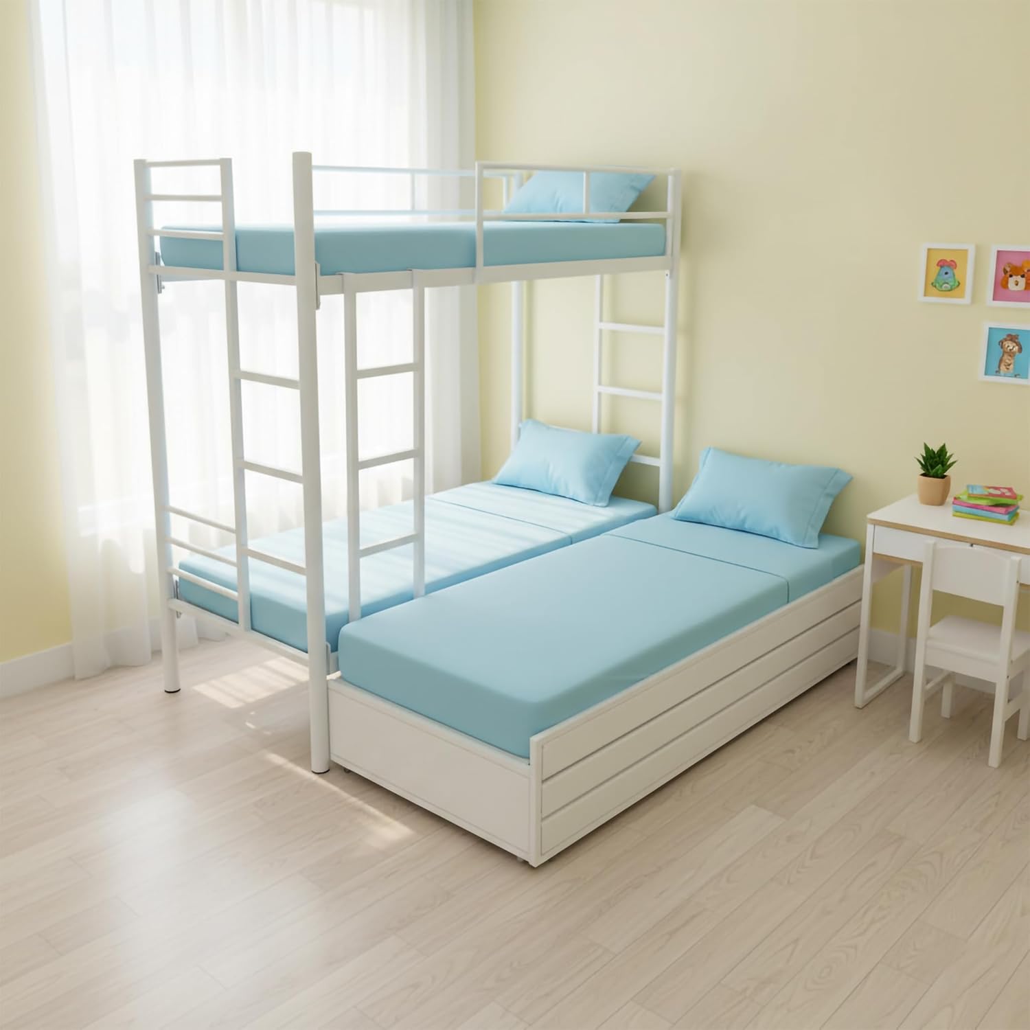 wrought-iron-bunk-bed-with-storage-box-for-adults-metal-frame-powder-coated-ivory