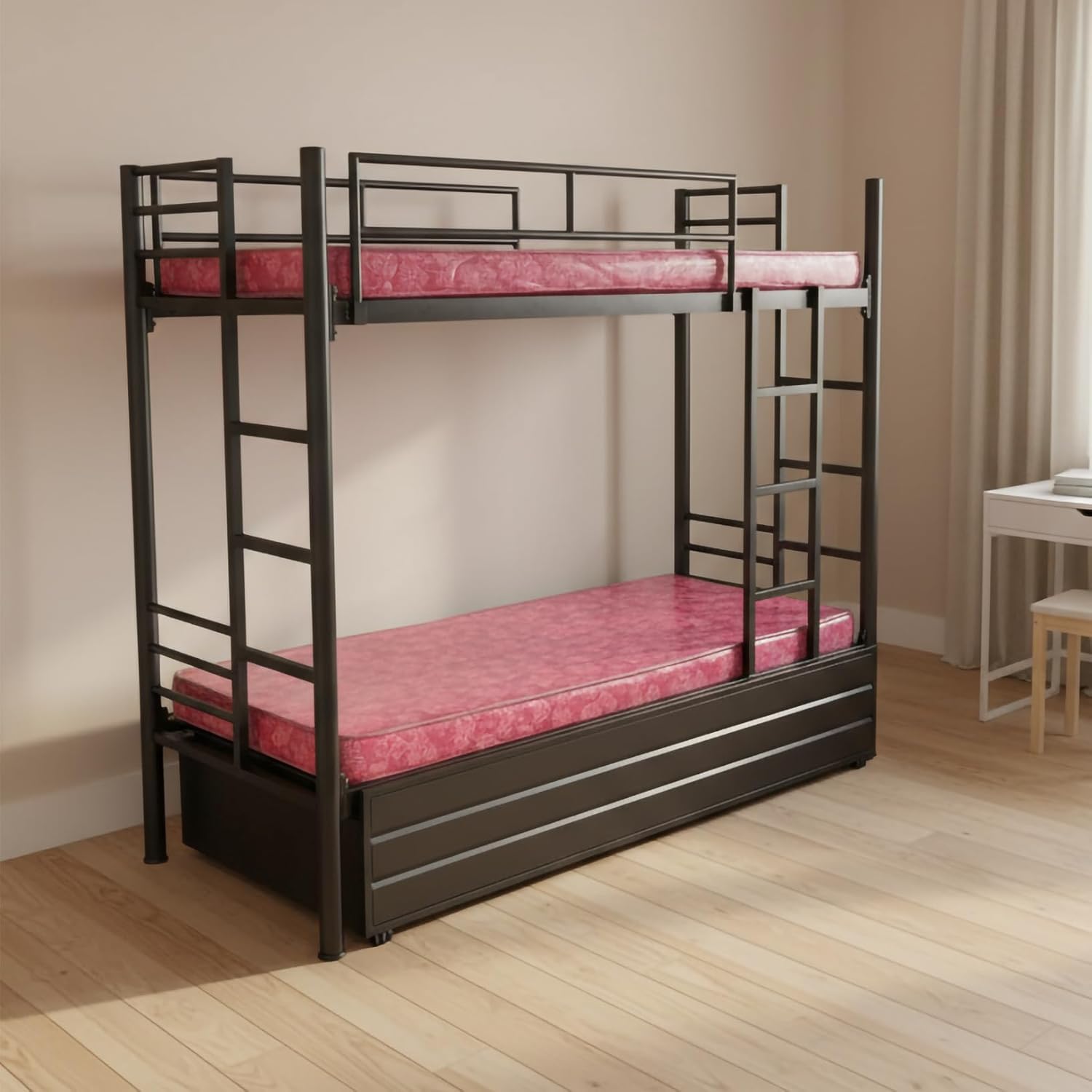wrought-iron-bunk-bed-with-storage-box-for-adults-metal-frame-powder-coated-black