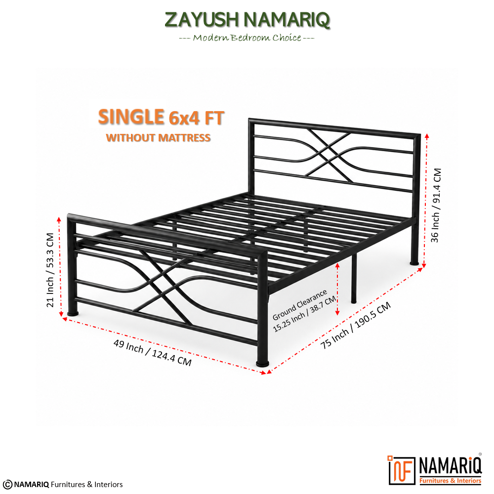 zayush-namariq-heavy-duty-metal-bed-frame-with-modern-geometric-headboard-footboard-bedroom-home-furniture-with-without-mattress-powder-coated-matte-black-finish-king-queen-single-sizes