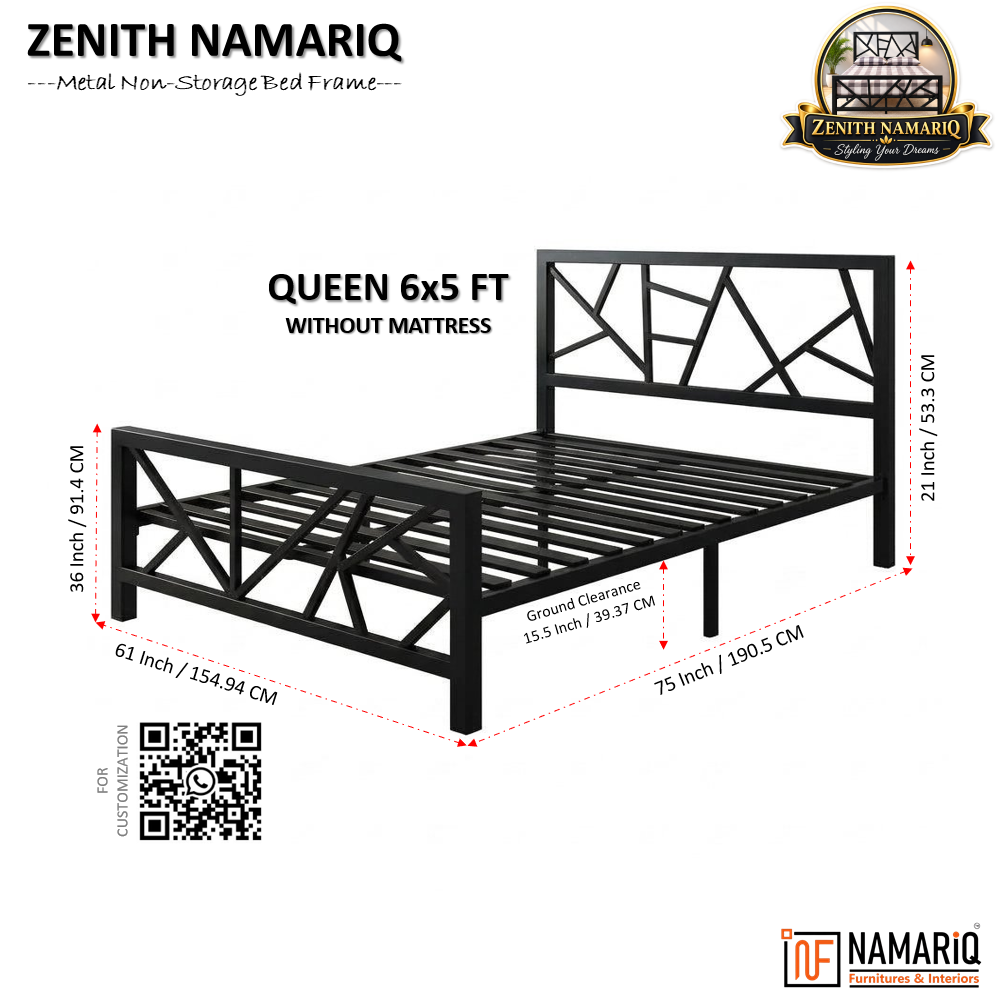 zenith-namariq-heavy-duty-metal-bed-frame-with-modern-geometric-x-pattern-solid-metal-bed-bedroom-home-furniture-with-without-mattress-powder-coated-black-finish-king-queen-double-single-sizes