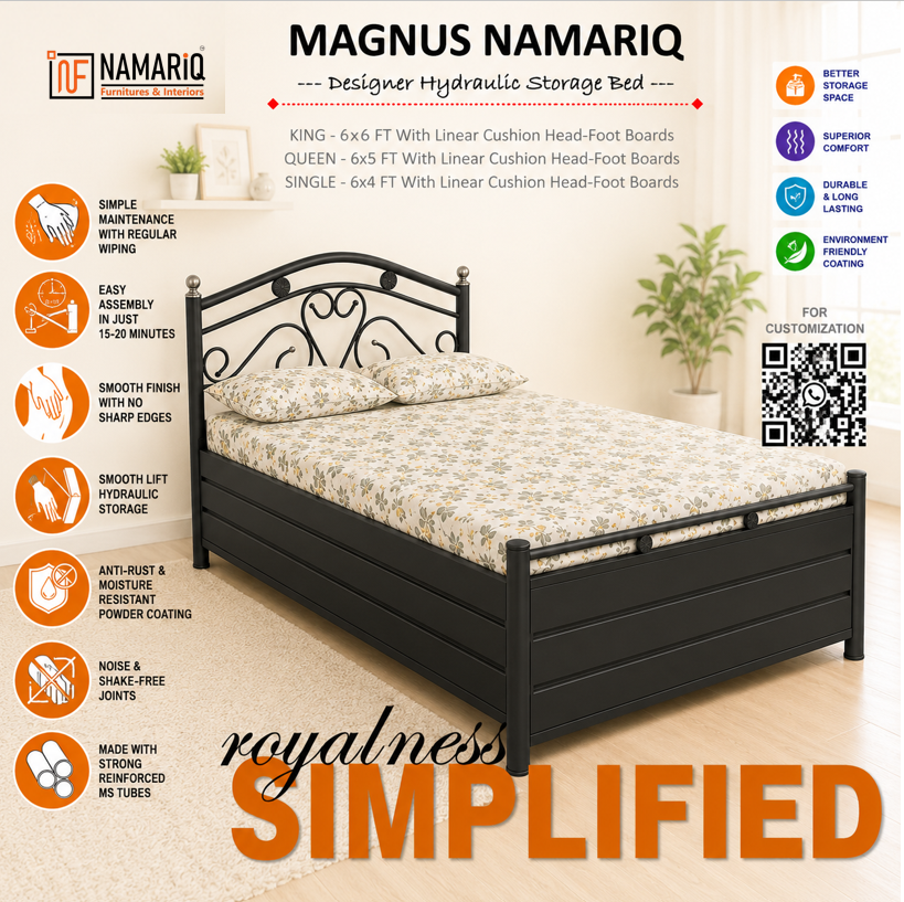 magnus-namariq-hydraulic-storage-metal-bed-frame-with-designer-headboard-bedroom-furniture-easy-assembly-premium-powder-coated-king-queen-single-sizes-black-color