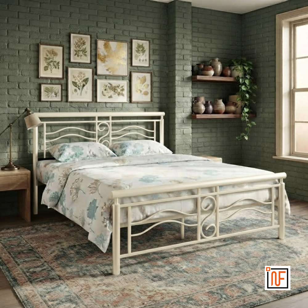 zephyr-namariq-modern-sleek-wavey-wrought-iron-metal-bed-cot-for-bedroom-without-inbuilt-storage-water-resistant-anti-rust-powder-coated-finish-ivory
