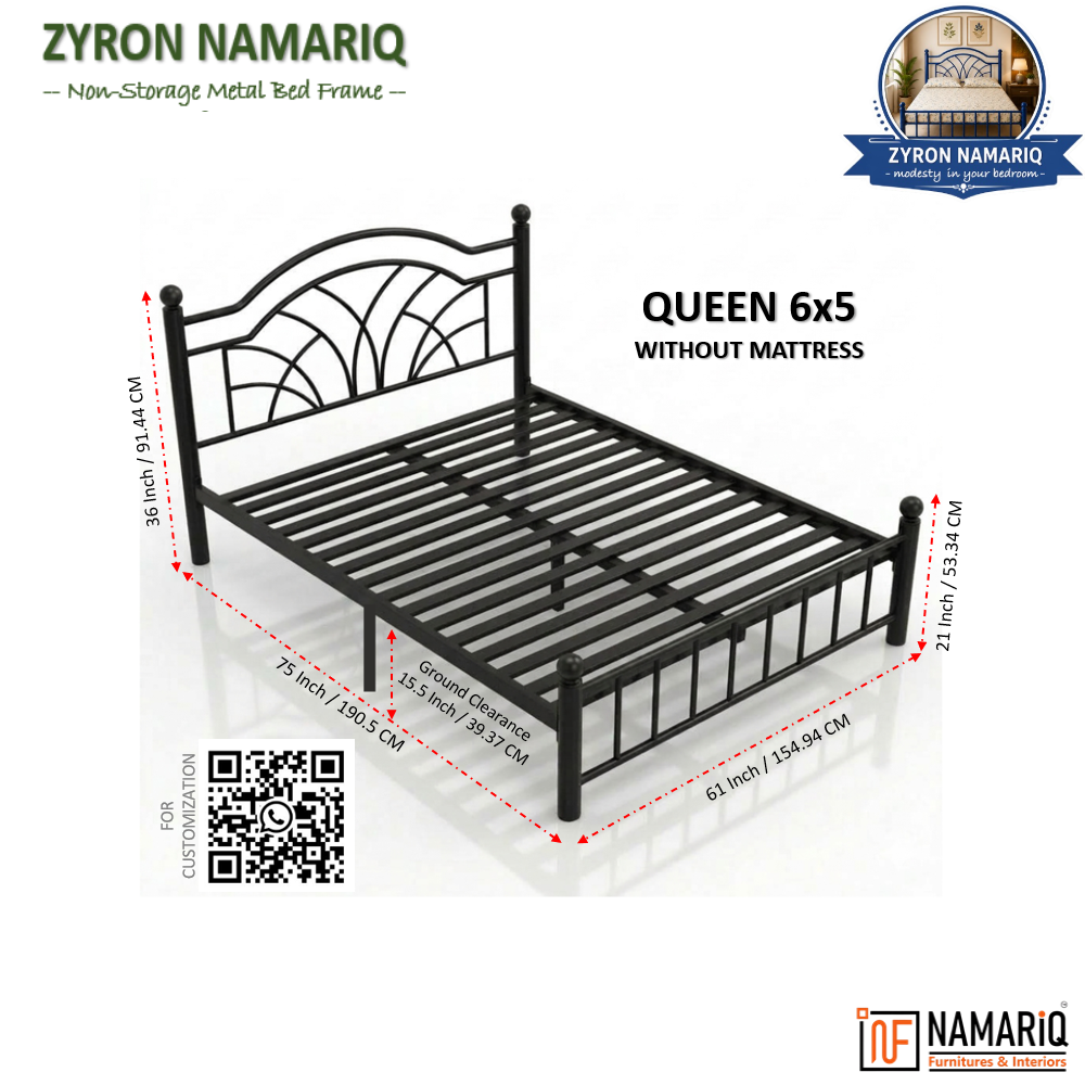 zyron-namariq-solid-wrought-iron-metal-bed-cot-without-inbuilt-storage-box-space-saving-bedroom-furniture-artistic-head-footboard-with-without-mattress-king-queen-single-sizes-powder-coated-black-color