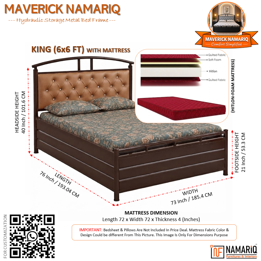 maverick-namariq-hydraulic-storage-metal-bed-frame-with-cushioned-tufted-headboard-bedroom-furniture-easy-assembly-premium-powder-coated-king-queen-single-sizes-brown-brown-color