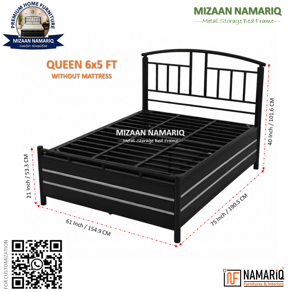 mizaan-namariq-heavy-duty-hydraulic-storage-metal-bed-frame-with-designer-headboard-bedroom-furniture-easy-assembly-premium-powder-coated-king-queen-single-sizes-black-color