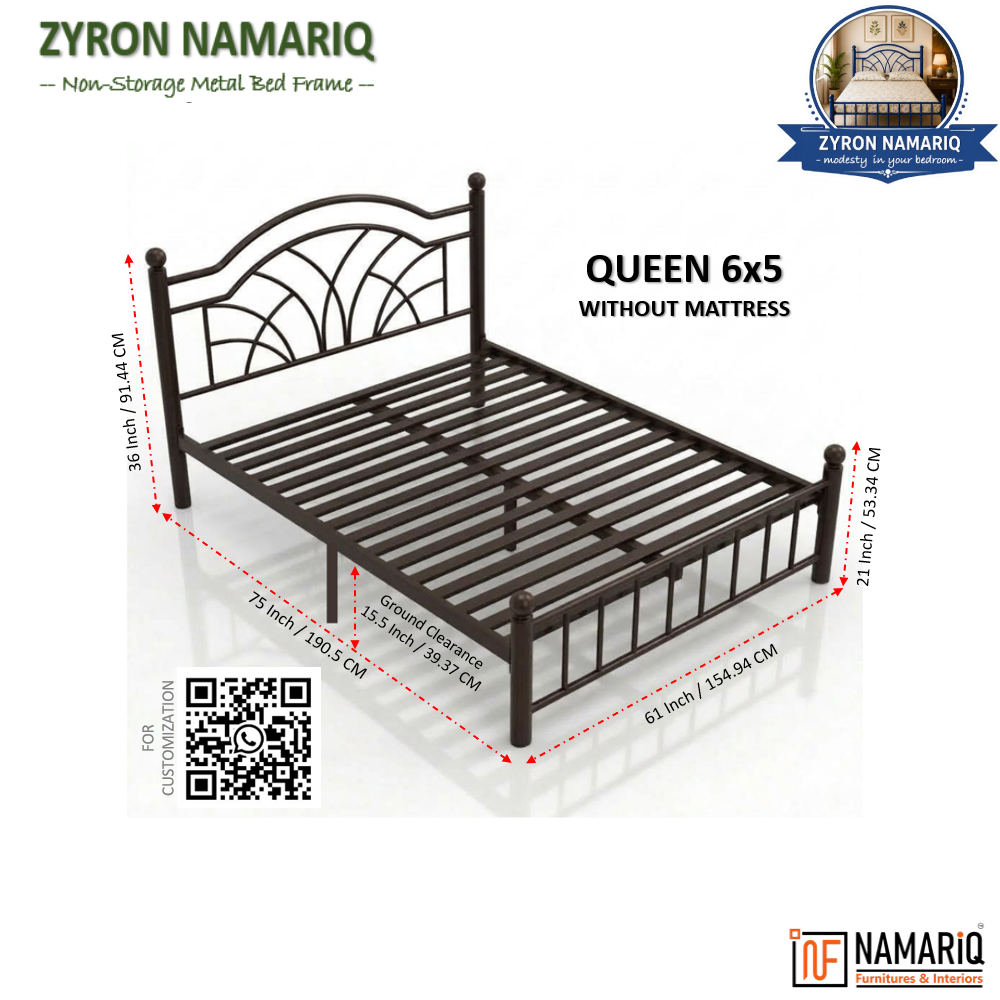 zyron-namariq-solid-wrought-iron-metal-bed-cot-without-inbuilt-storage-box-space-saving-bedroom-furniture-artistic-head-footboard-with-without-mattress-king-queen-single-sizes-powder-coated-brown-color