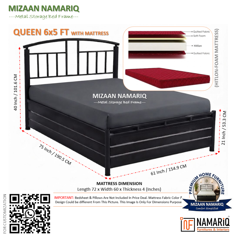mizaan-namariq-heavy-duty-hydraulic-storage-metal-bed-frame-with-designer-headboard-bedroom-furniture-easy-assembly-premium-powder-coated-king-queen-single-sizes-black-color