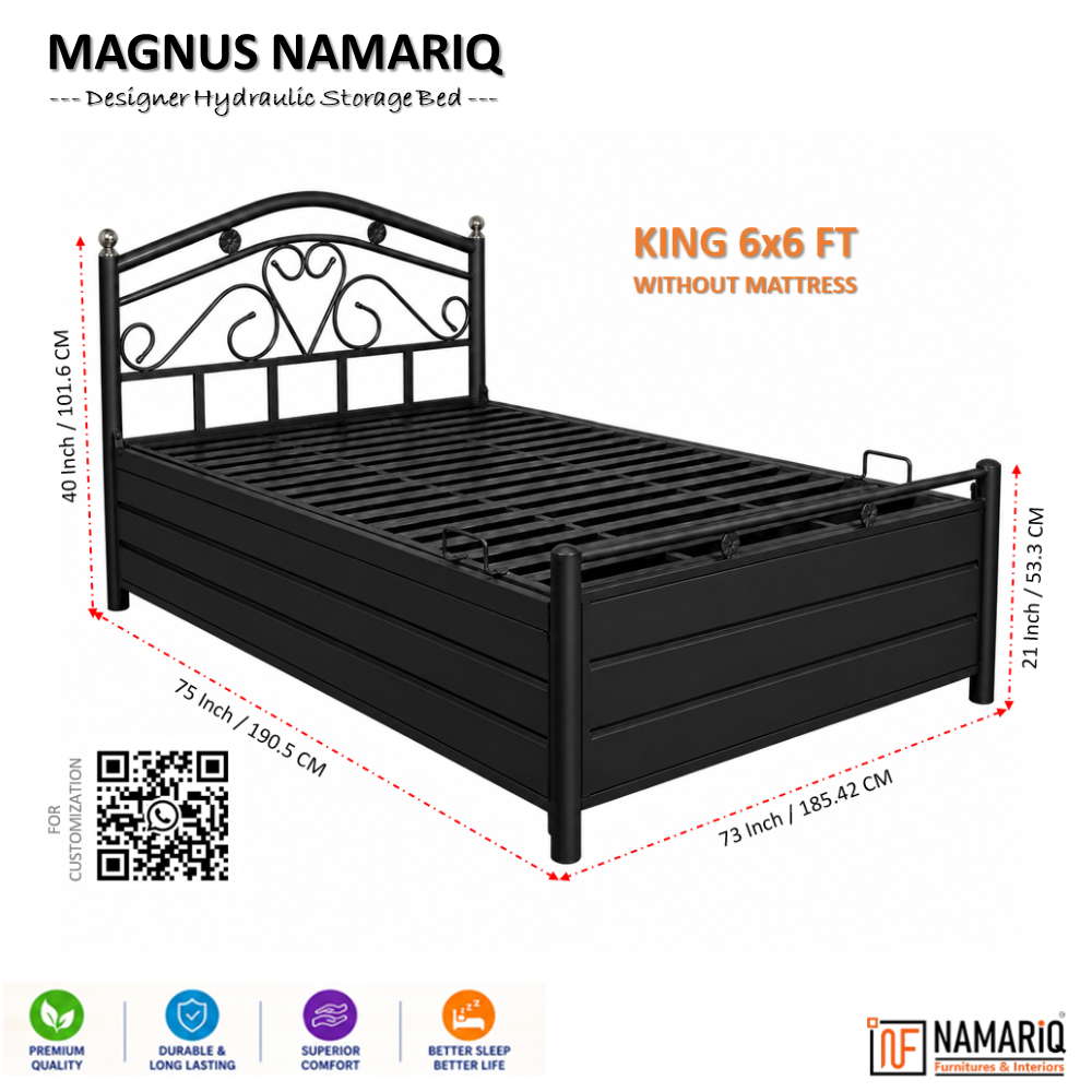 magnus-namariq-hydraulic-storage-metal-bed-frame-with-designer-headboard-bedroom-furniture-easy-assembly-premium-powder-coated-king-queen-single-sizes-black-color