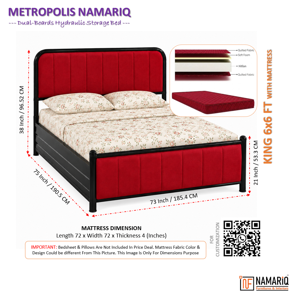 metropolis-namariq-hydraulic-storage-metal-bed-frame-with-cushioned-tufted-head-footboards-bedroom-furniture-easy-assembly-premium-powder-coated-king-queen-single-sizes-black-red-color