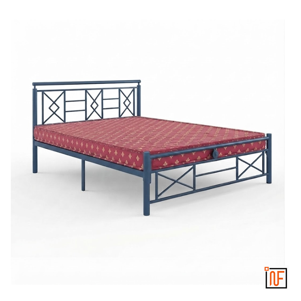zurex-namariq-stylish-sleek-wrought-iron-metal-bed-for-bedroom-without-inbuilt-storage-water-resistant-anti-rust-powder-coated-finish-blue