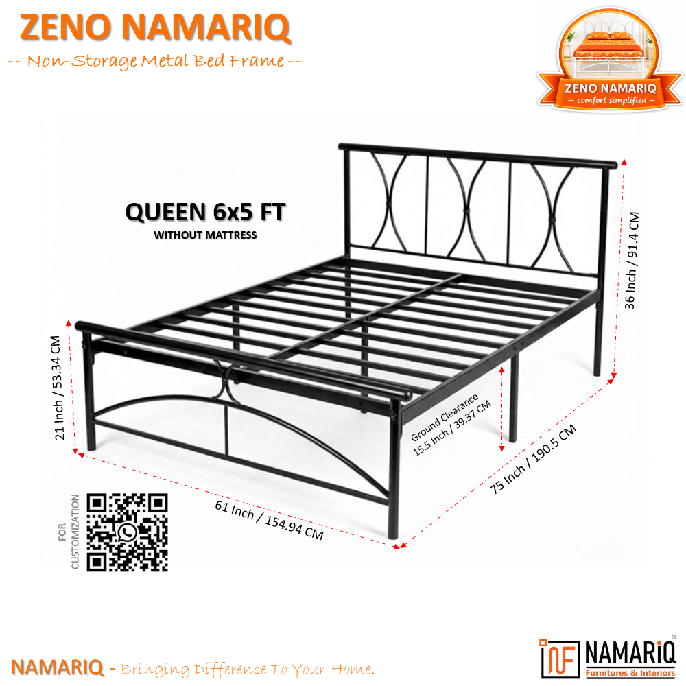 zeno-namariq-solid-wrought-iron-metal-bed-cot-without-inbuilt-storage-box-space-saving-bedroom-furniture-architectural-arched-head-footboard-with-without-mattress-king-queen-single-sizes-powder-coated-black-color