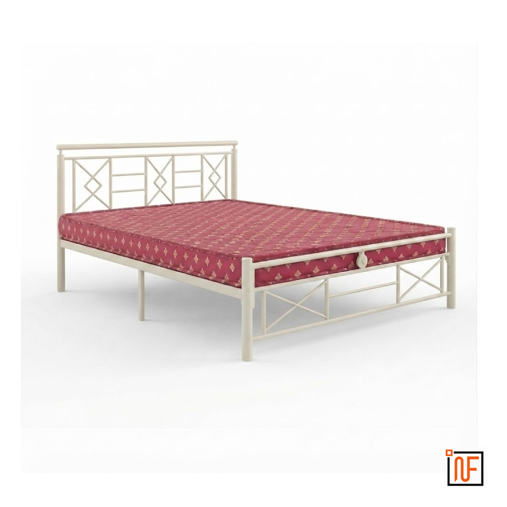 zurex-namariq-stylish-sleek-wrought-iron-metal-bed-for-bedroom-without-inbuilt-storage-water-resistant-anti-rust-powder-coated-finish-ivory