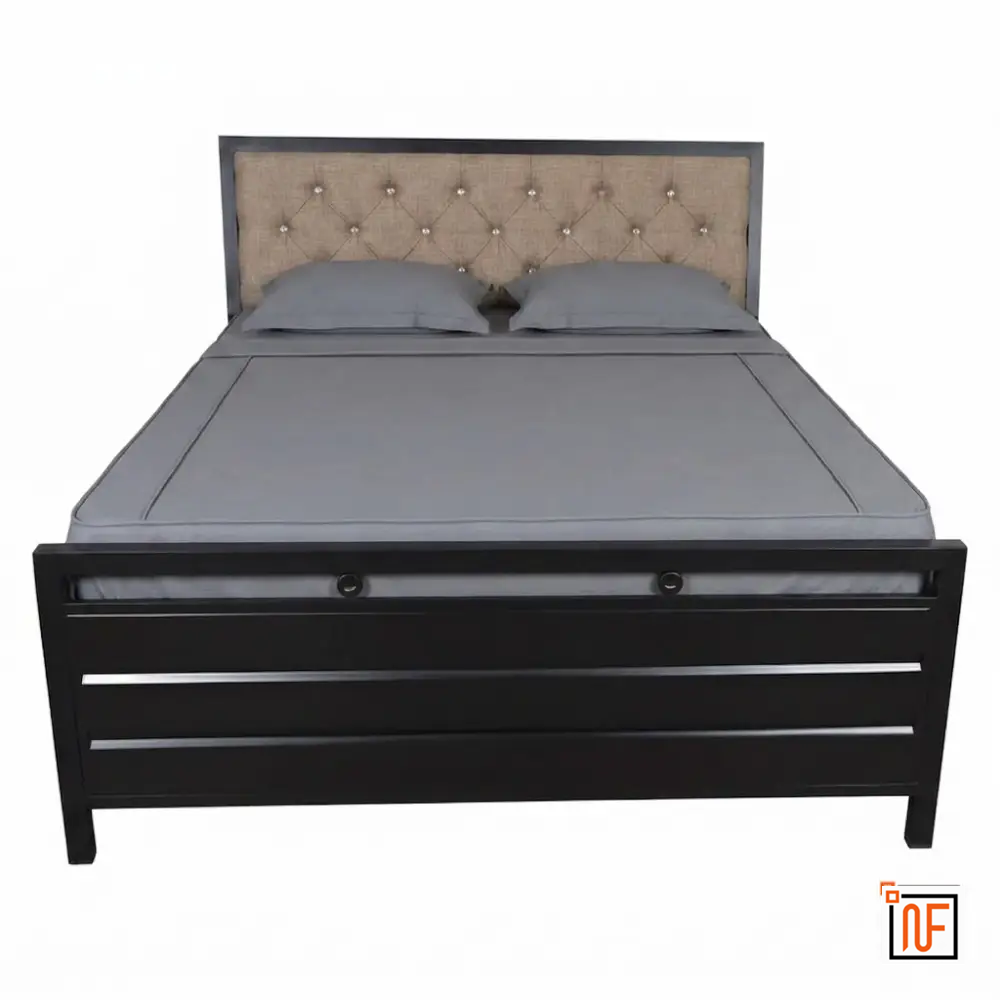 mirabilis-namariq-sanctuary-wrought-iron-metal-bed-with-hydraulic-box-storage-headboard-cushion-water-resistant-anti-rust-powder-coated-finish-black