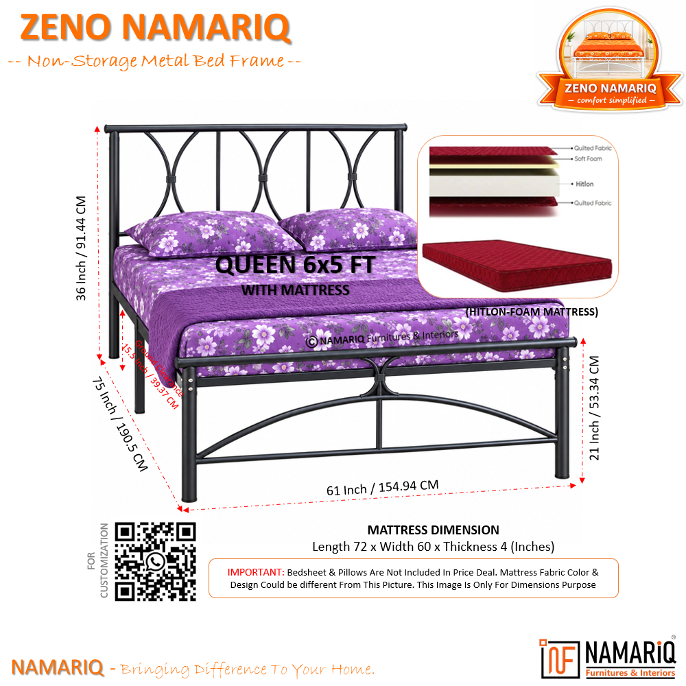 zeno-namariq-solid-wrought-iron-metal-bed-cot-without-inbuilt-storage-box-space-saving-bedroom-furniture-architectural-arched-head-footboard-with-without-mattress-king-queen-single-sizes-powder-coated-black-color