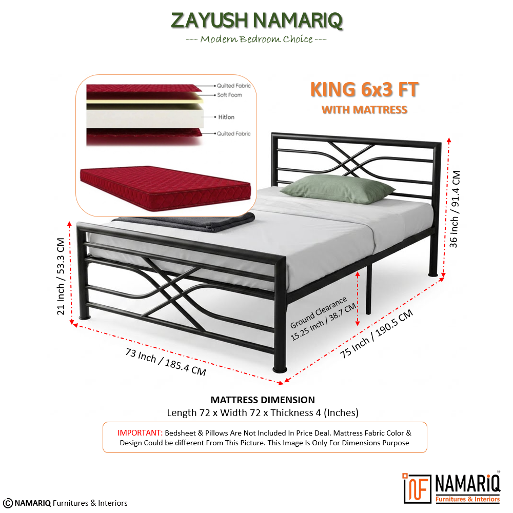 zayush-namariq-heavy-duty-metal-bed-frame-with-modern-geometric-headboard-footboard-bedroom-home-furniture-with-without-mattress-powder-coated-matte-black-finish-king-queen-single-sizes