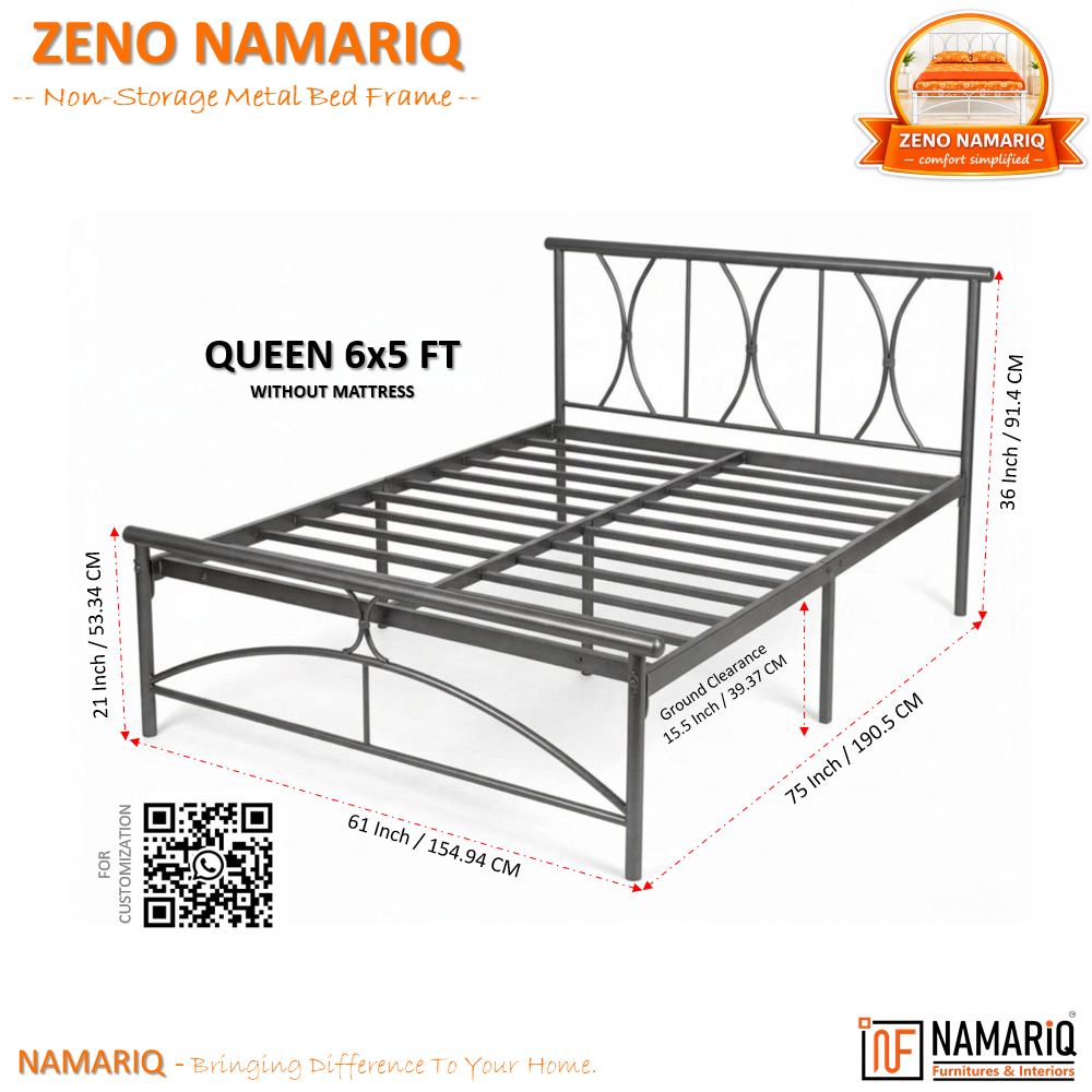 zeno-namariq-solid-wrought-iron-metal-bed-cot-without-inbuilt-storage-box-space-saving-bedroom-furniture-architectural-arched-head-footboard-with-without-mattress-king-queen-single-sizes-powder-coated-grey-color