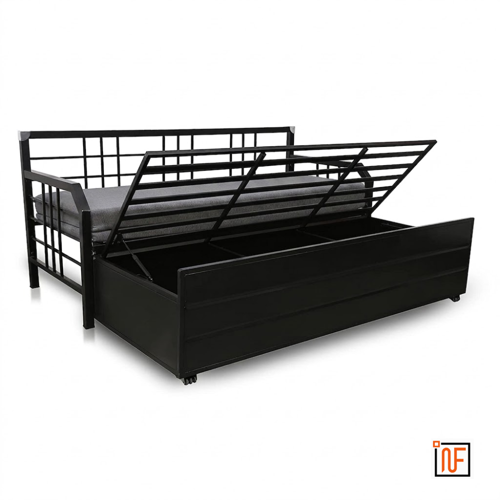 omega-namariq-minimalist-design-wrought-metal-sofa-cum-bed-convertible-sofa-cum-bed-with-hydraulic-box-storage-for-bedroom-living-room-water-resistant-anti-rust-powder-coated-finish-black-grey-combination
