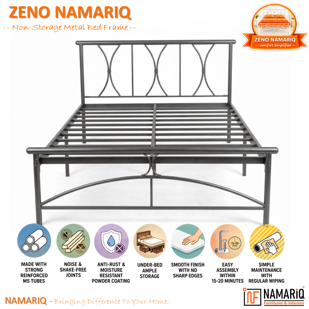 zeno-namariq-solid-wrought-iron-metal-bed-cot-without-inbuilt-storage-box-space-saving-bedroom-furniture-architectural-arched-head-footboard-with-without-mattress-king-queen-single-sizes-powder-coated-grey-color
