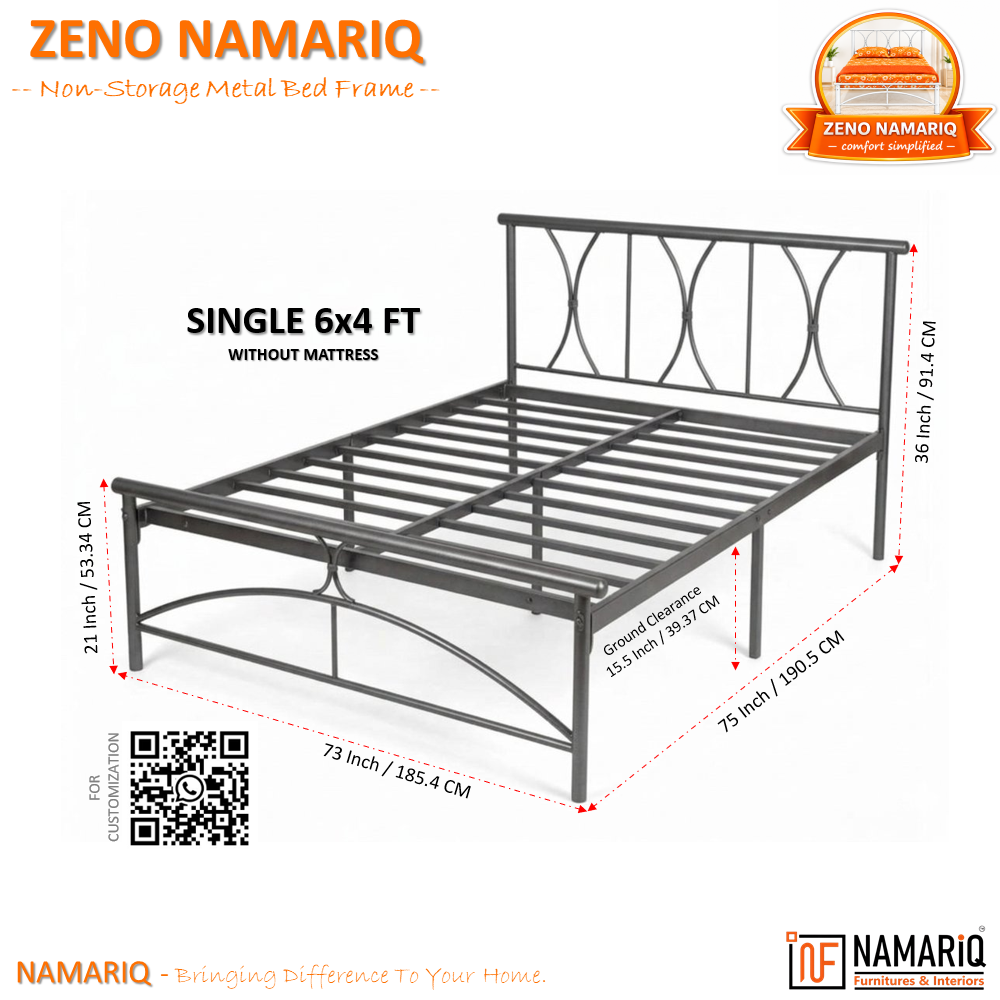 zeno-namariq-solid-wrought-iron-metal-bed-cot-without-inbuilt-storage-box-space-saving-bedroom-furniture-architectural-arched-head-footboard-with-without-mattress-king-queen-single-sizes-powder-coated-grey-color
