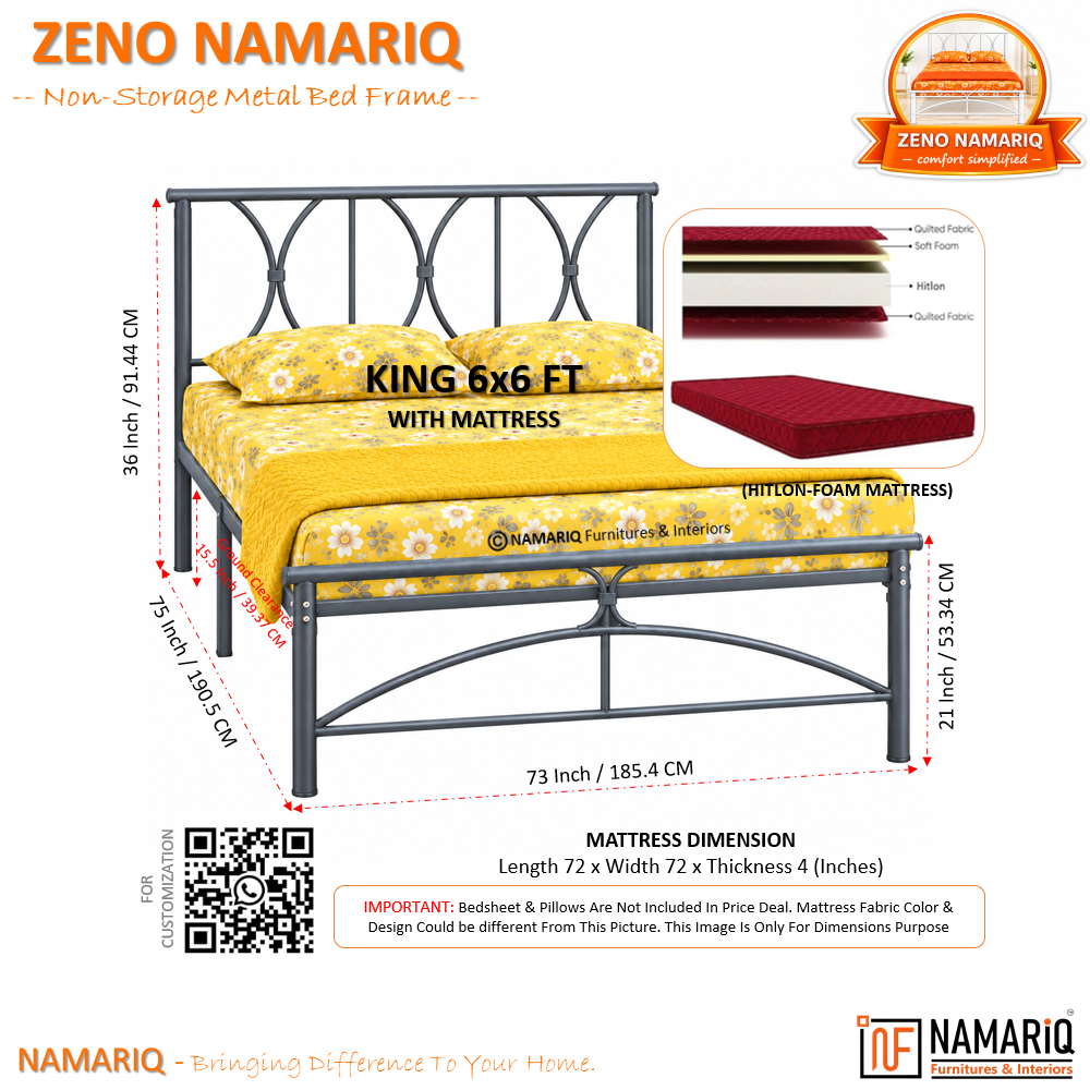 zeno-namariq-solid-wrought-iron-metal-bed-cot-without-inbuilt-storage-box-space-saving-bedroom-furniture-architectural-arched-head-footboard-with-without-mattress-king-queen-single-sizes-powder-coated-grey-color